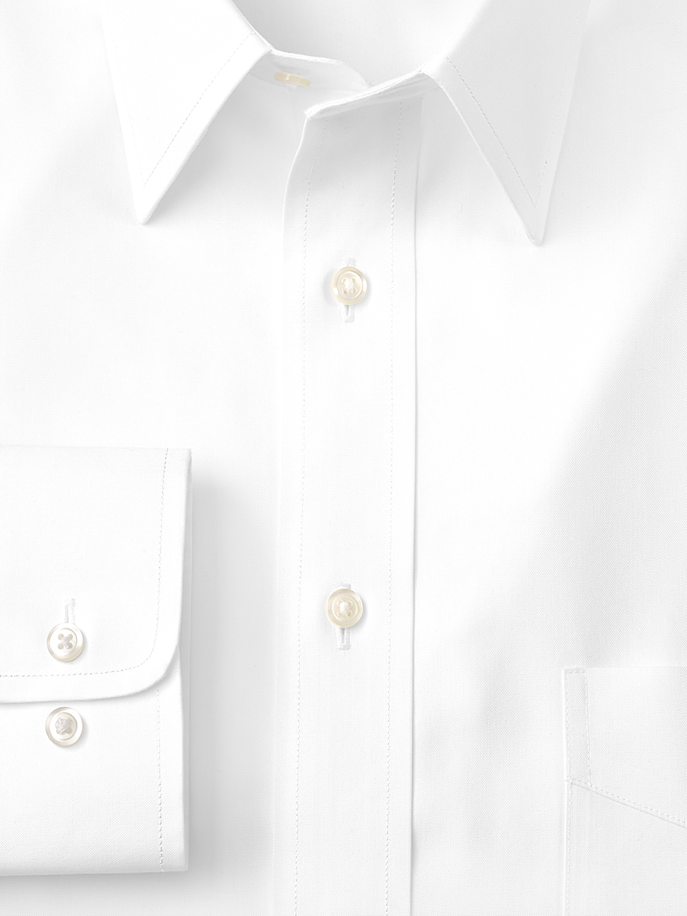 Alternate Image of Non-iron Cotton Pinpoint Solid Point Collar Dress Shirt-5