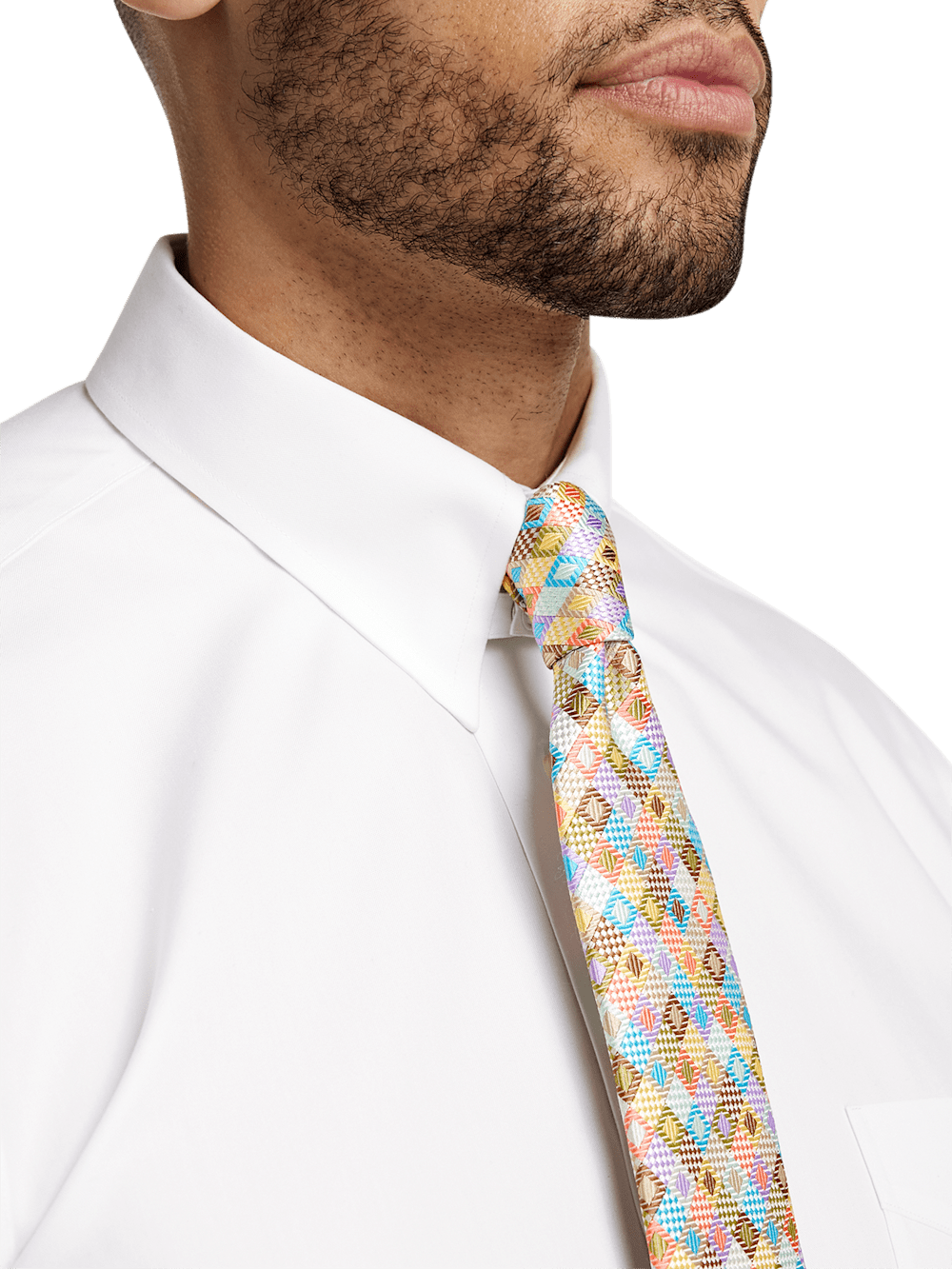 Alternate Image of Non-iron Cotton Pinpoint Solid Snap Tab Collar Dress Shirt-2