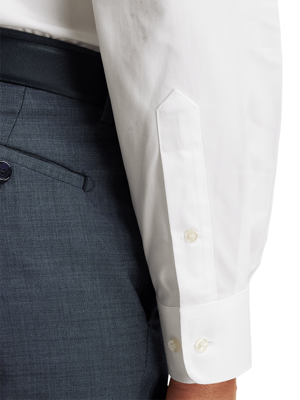 Alternate Image of Non-iron Cotton Pinpoint Solid Snap Tab Collar Dress Shirt-3
