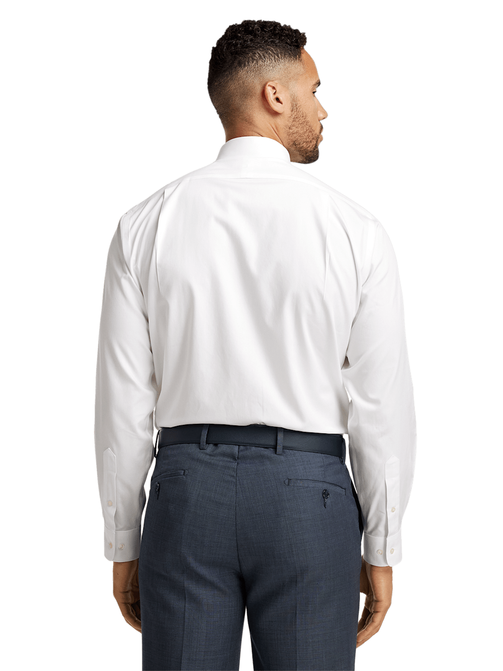Alternate Image of Non-iron Cotton Pinpoint Solid Snap Tab Collar Dress Shirt-4