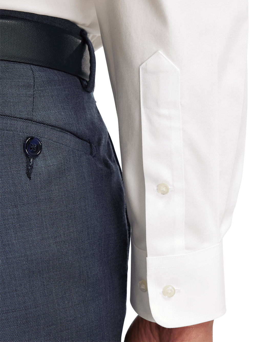Alternate Image of Non-iron Cotton Pinpoint Solid Spread Collar Dress Shirt-3