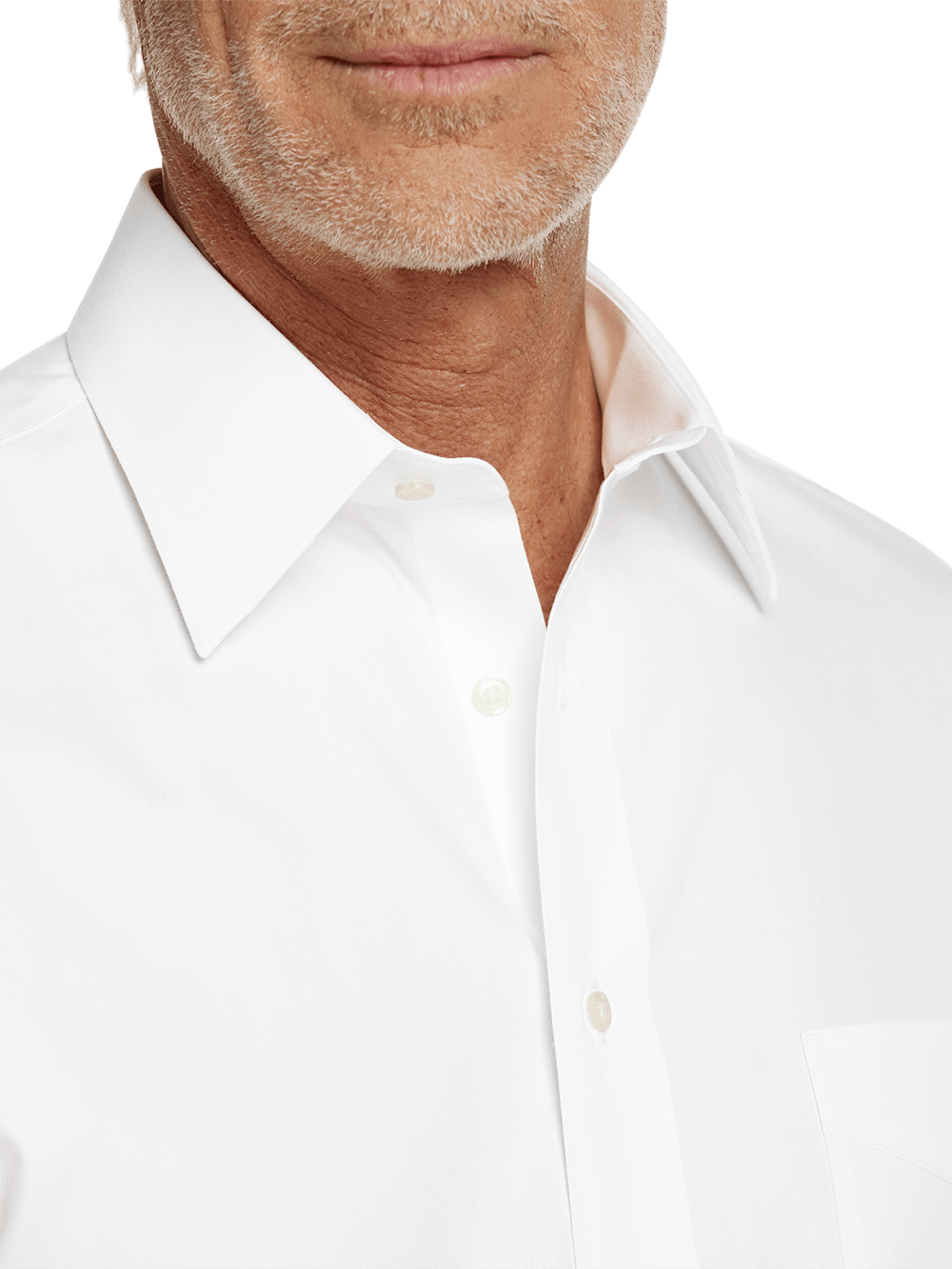 Alternate Image of Non-iron Cotton Pinpoint Solid Point Collar Short Sleeve Dress Shirt-2