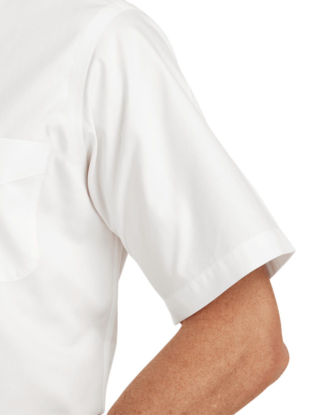 Alternate Image of Non-iron Cotton Pinpoint Solid Point Collar Short Sleeve Dress Shirt-3