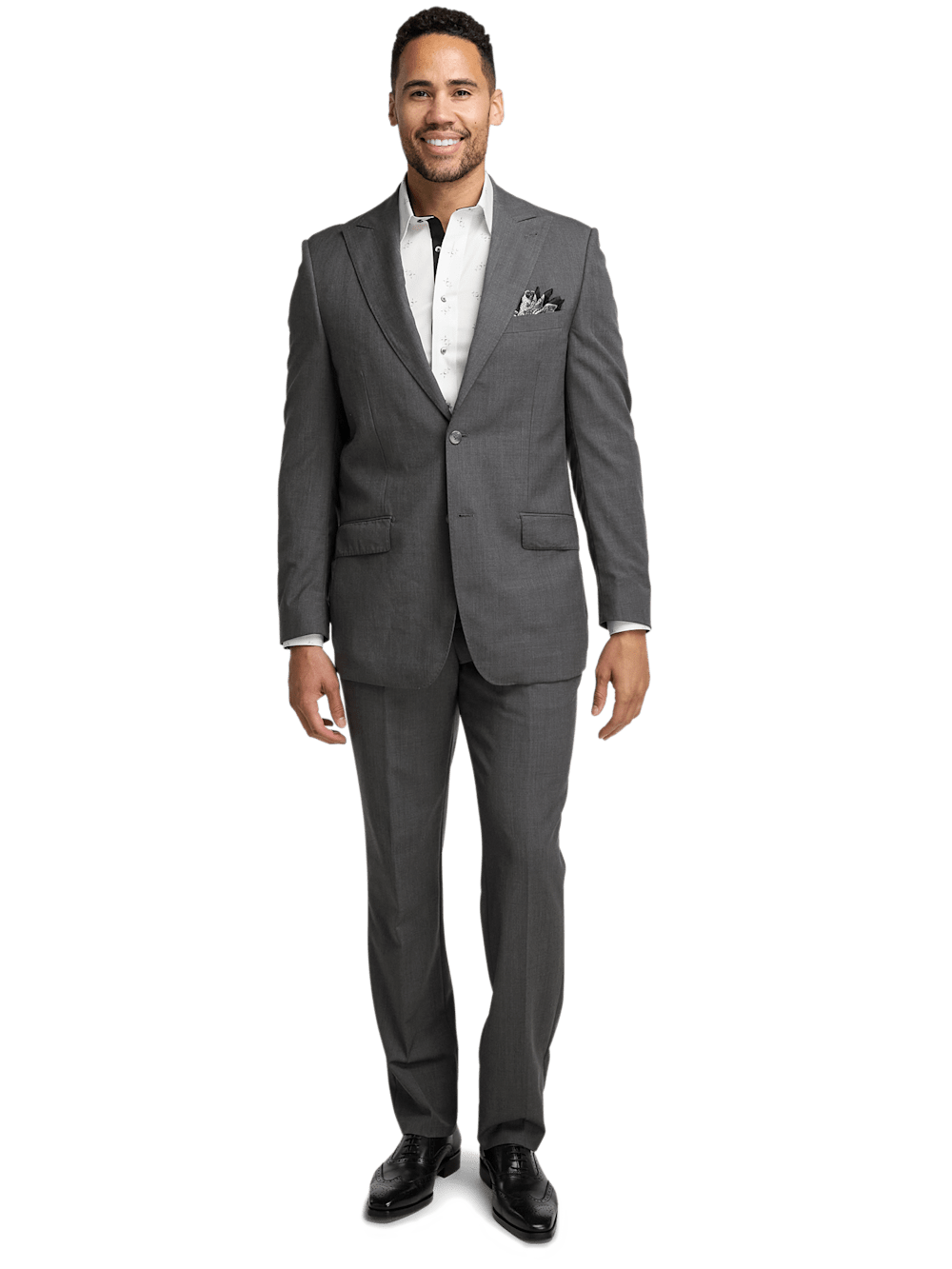 Alternate Image of Wool Stretch Bengaline Single Breasted Peak Lapel Suit-1