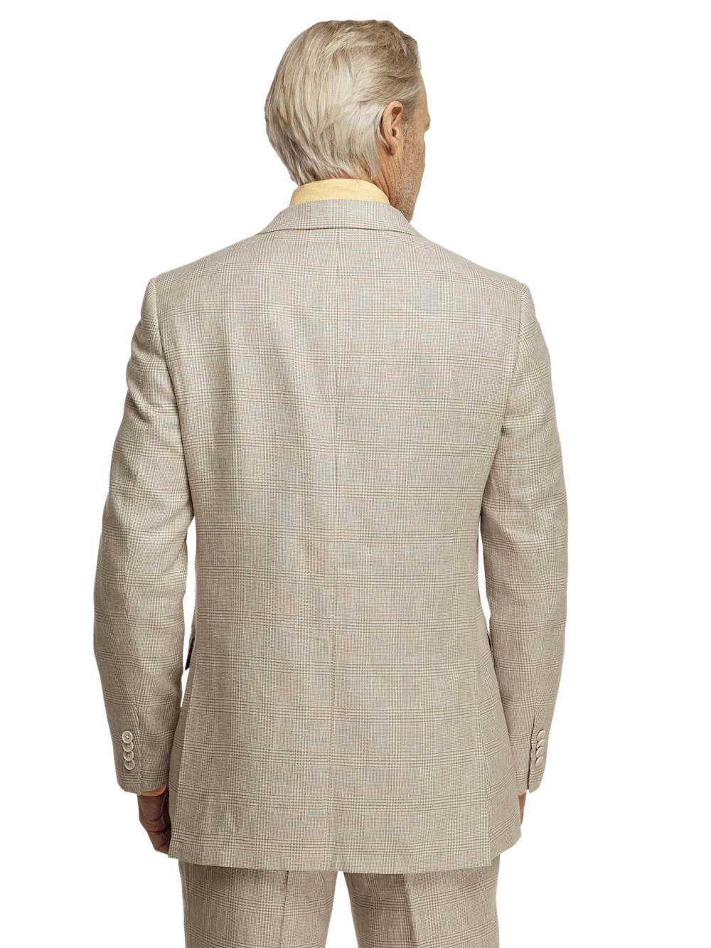 Alternate Image of Linen Blend Plaid Peak Lapel Suit-6