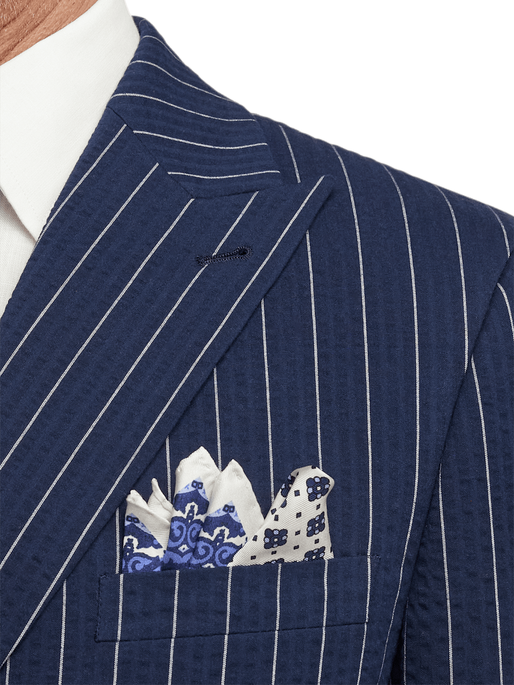 Alternate Image of Cotton Stretch Pinstripe Peak Lapel Suit-5