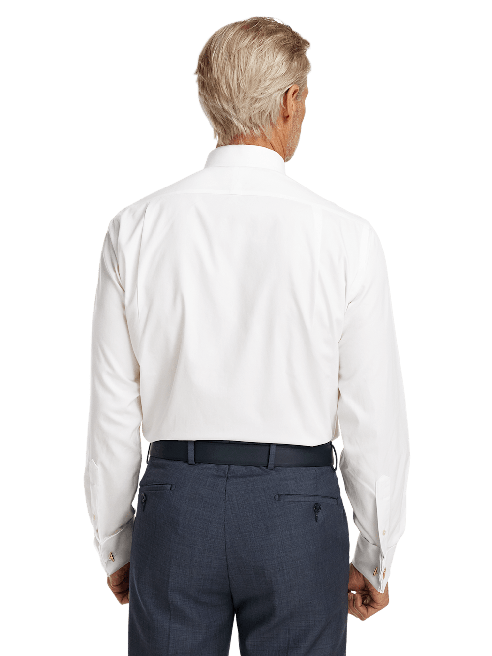 Alternate Image of Non-iron Cotton Pinpoint Solid Snap Tab Collar French Cuff Dress Shirt-4