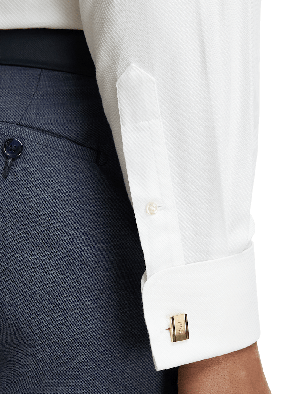 Alternate Image of Non-iron Cotton Twill Spread Collar French Cuff Dress Shirt-3