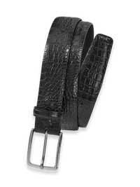 Crocodile Embossed with Changeable Buckle Belt - Black