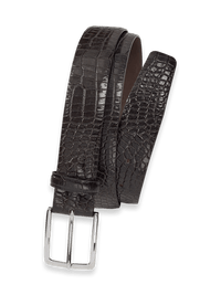 Crocodile Embossed with Changeable Buckle Belt - Brown