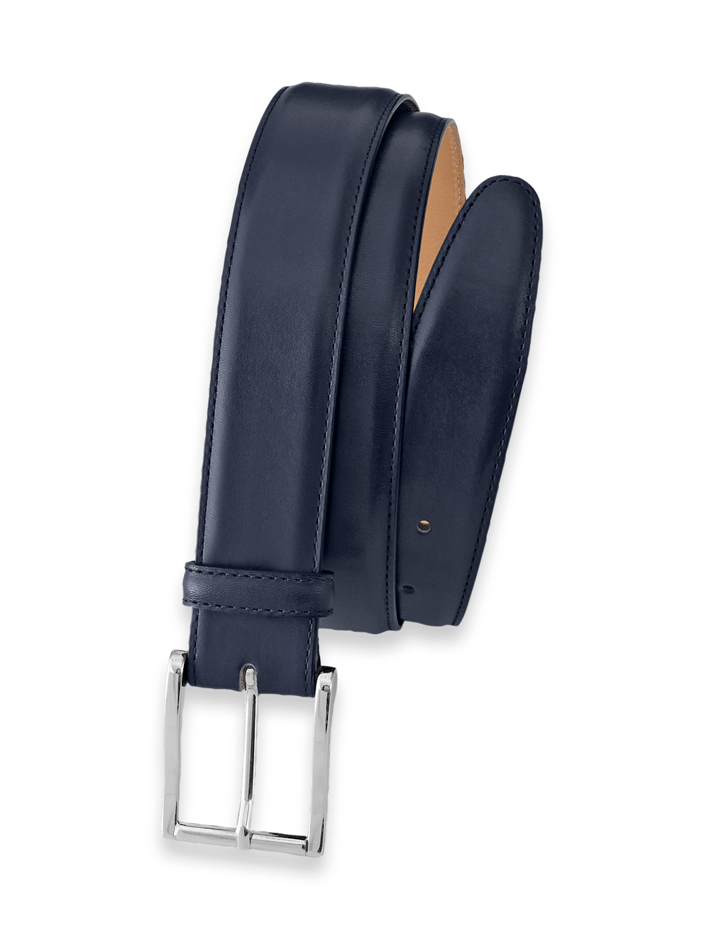 Product Image of Leather Belt With Changeable Buckle-Navy