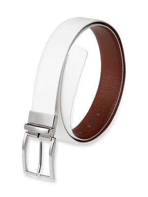 Anthony Reversible Belt - White/chestnut