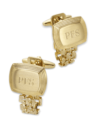 Chain Wrap Engravable Cufflinks - Gold