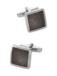 Enamel Square Cufflink - Black