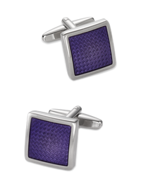 Enamel Square Cufflink - Purple