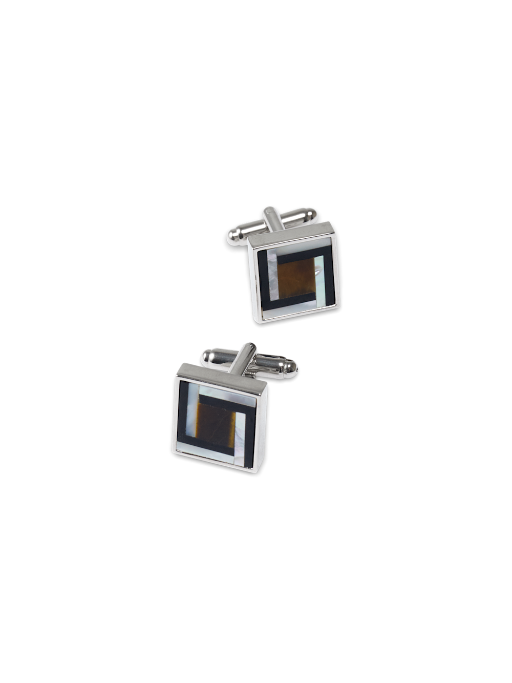 Product Image of Semi Precous Square Cufflink-Black/Brown