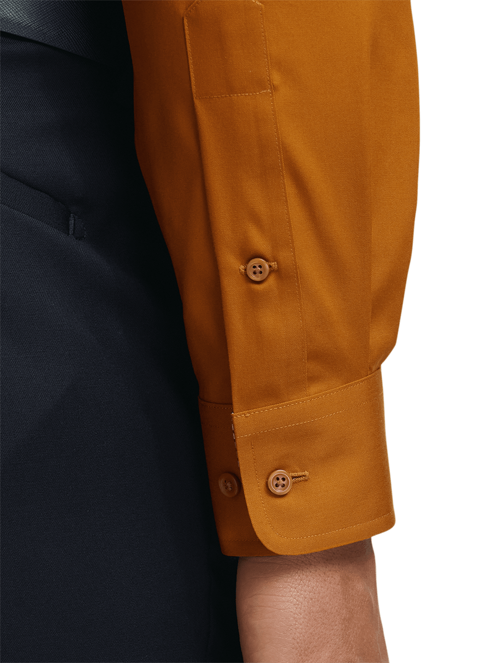 Alternate Image of Non-iron Cotton Solid Dress Shirt With Contrast Trim-3