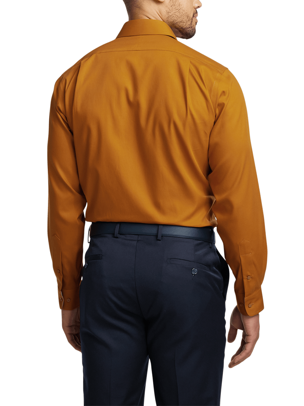 Alternate Image of Non-iron Cotton Solid Dress Shirt With Contrast Trim-4