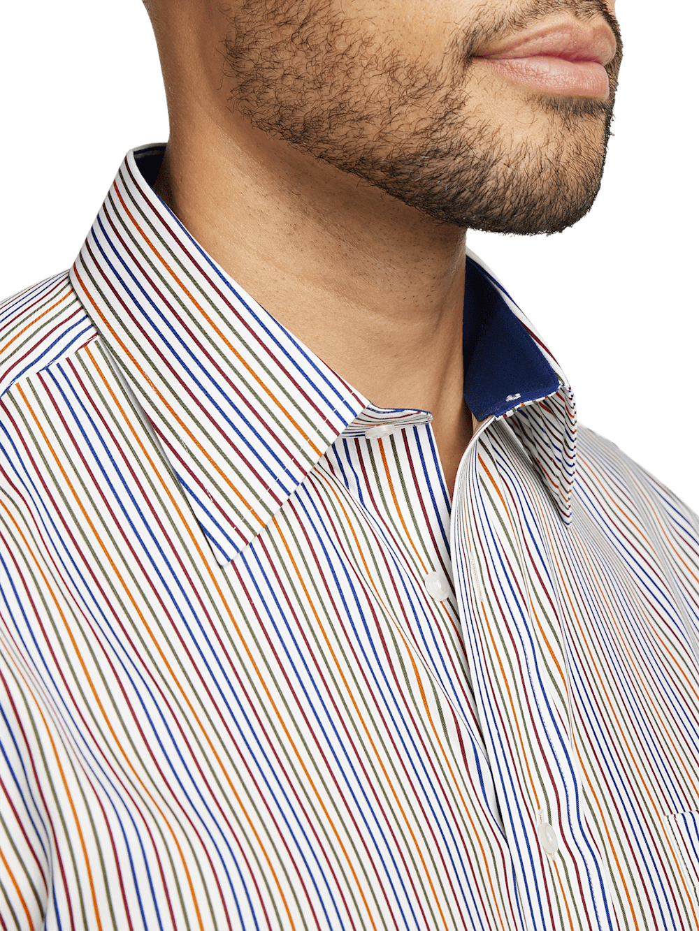 Alternate Image of Non-iron Cotton Stripe Dress Shirt With Contrast Trim-2