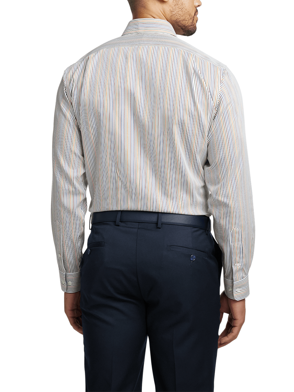 Alternate Image of Non-iron Cotton Stripe Dress Shirt With Contrast Trim-4