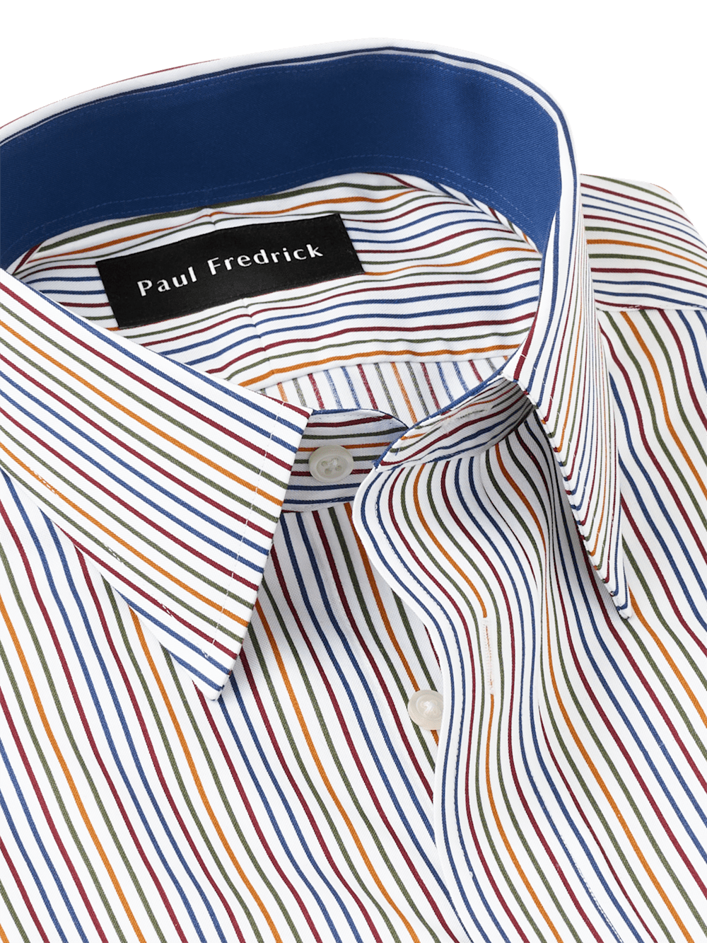 Alternate Image of Non-iron Cotton Stripe Dress Shirt With Contrast Trim-6