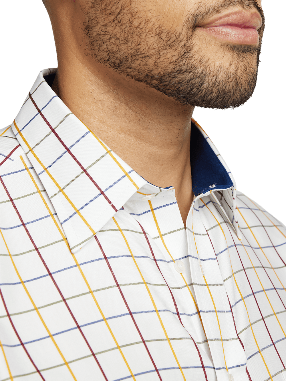Alternate Image of Non-iron Cotton Check Dress Shirt With Contrast Trim-2