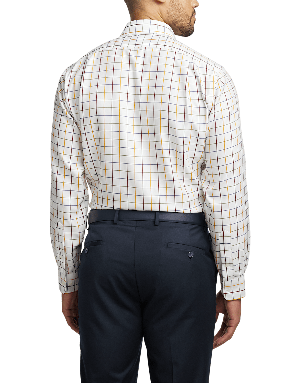 Alternate Image of Non-iron Cotton Check Dress Shirt With Contrast Trim-4