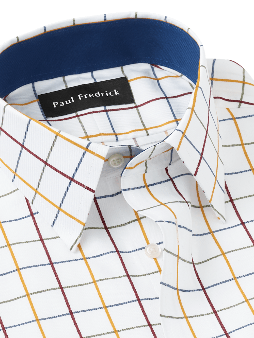 Alternate Image of Non-iron Cotton Check Dress Shirt With Contrast Trim-6