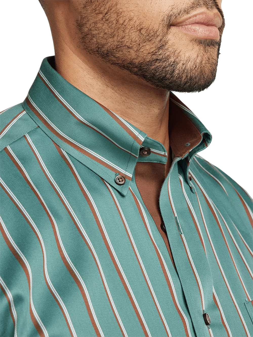 Alternate Image of Non-iron Cotton Stripe Dress Shirt With Contrast Trim-2