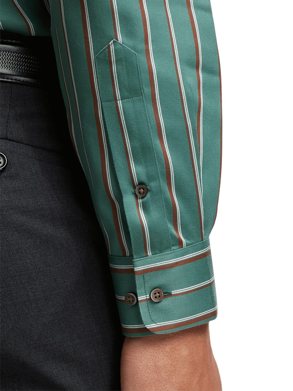 Alternate Image of Non-iron Cotton Stripe Dress Shirt With Contrast Trim-3