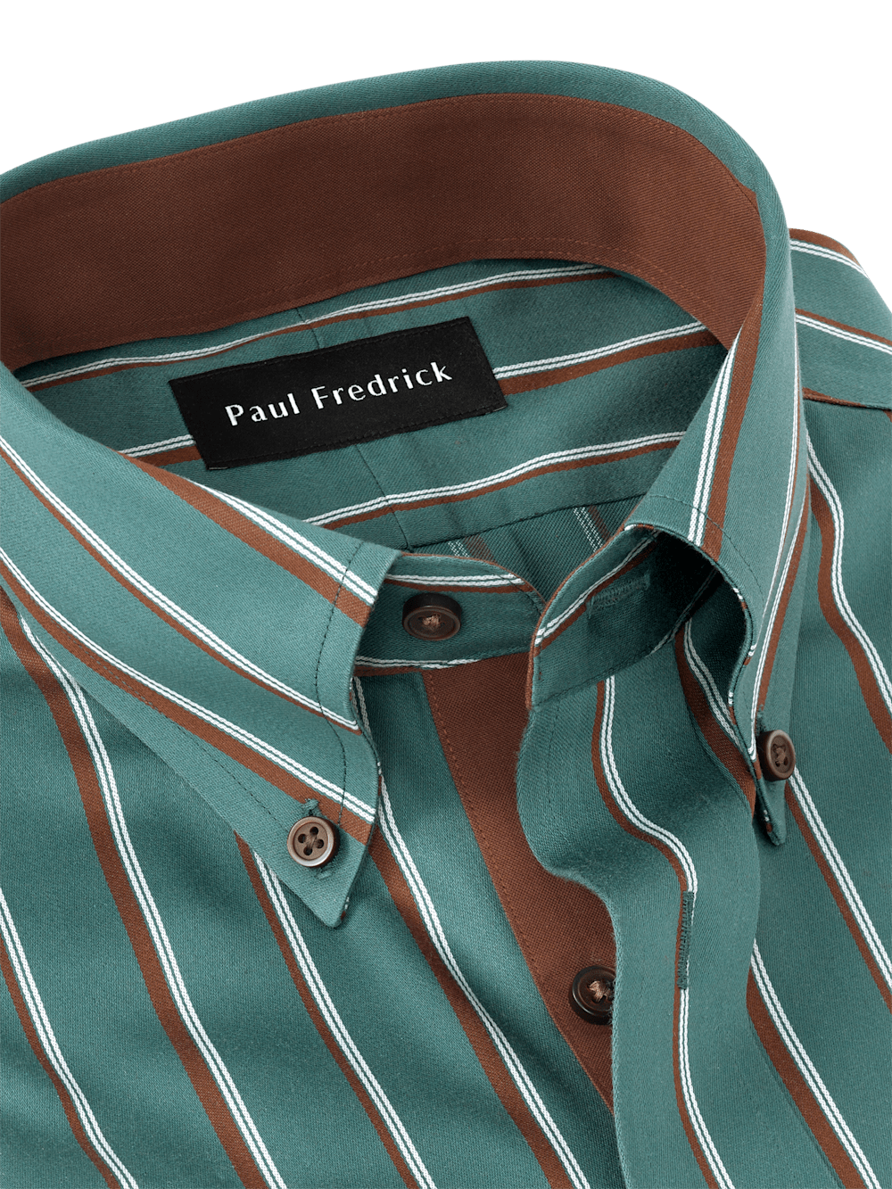 Alternate Image of Non-iron Cotton Stripe Dress Shirt With Contrast Trim-6