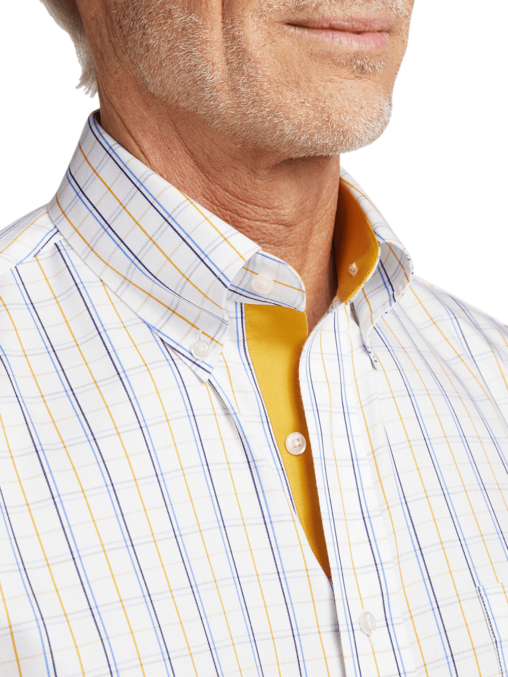Alternate Image of Non-iron Cotton Windowpane Dress Shirt With Contrast Trim-2