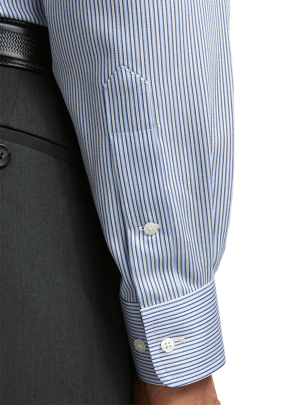 Alternate Image of Non-iron Cotton Stripe Dress Shirt With Contrast Trim-3