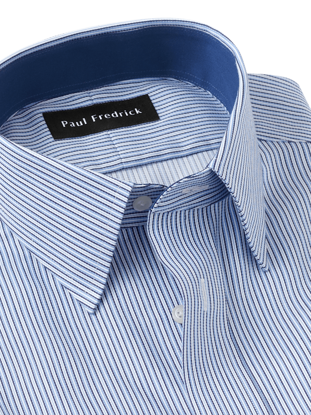 Alternate Image of Non-iron Cotton Stripe Dress Shirt With Contrast Trim-6