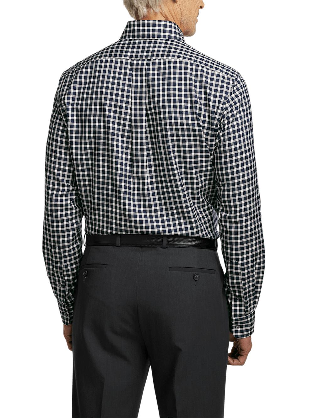 Alternate Image of Non-iron Cotton Check Dress Shirt With Contrast Trim-4