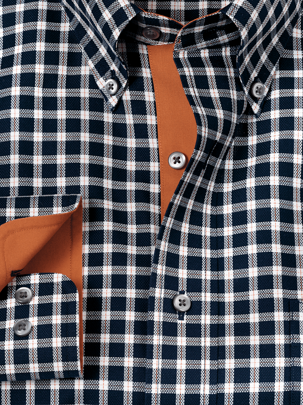 Alternate Image of Non-iron Cotton Check Dress Shirt With Contrast Trim-5
