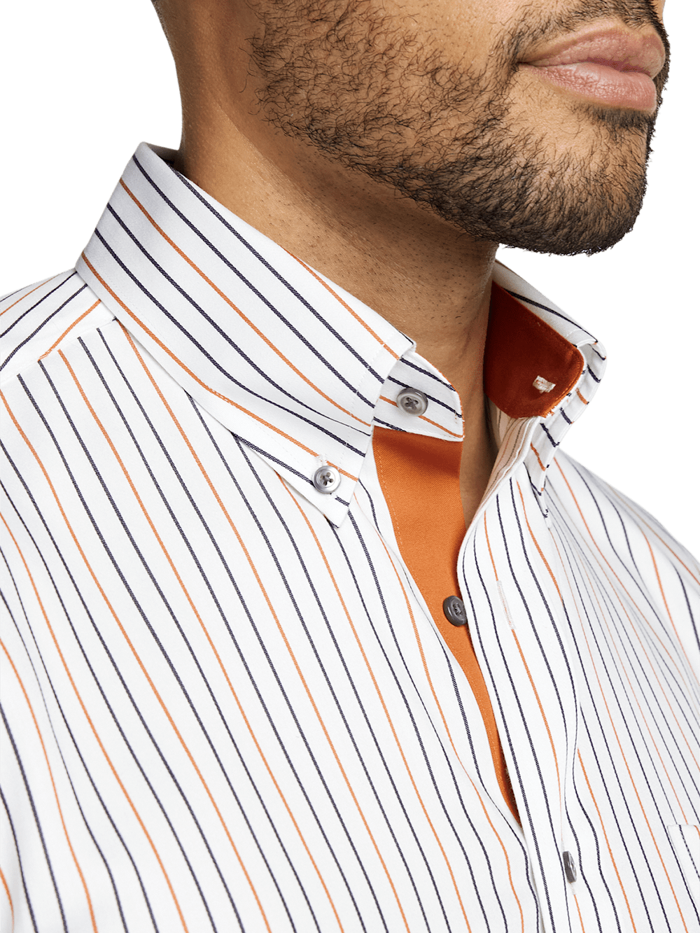 Alternate Image of Non-iron Cotton Stripe Dress Shirt With Contrast Trim-2