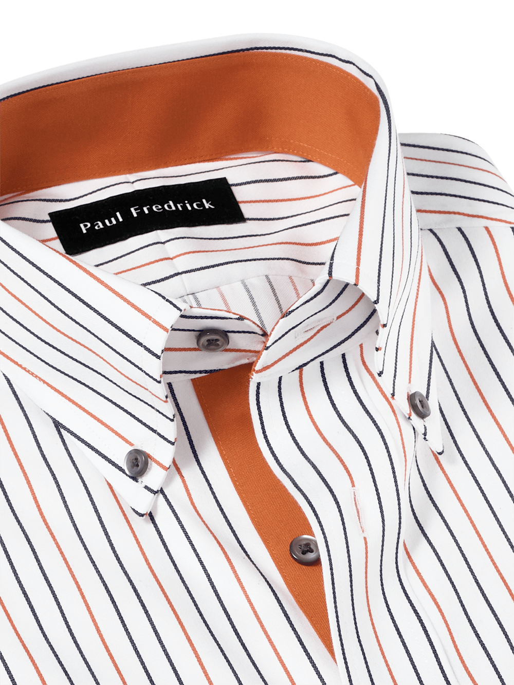 Alternate Image of Non-iron Cotton Stripe Dress Shirt With Contrast Trim-6