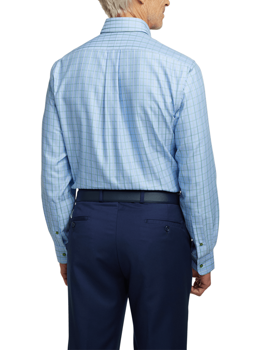 Alternate Image of Non-iron Cotton Windowpane Dress Shirt With Contrast Trim-4