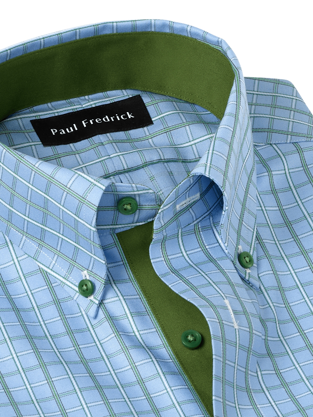 Alternate Image of Non-iron Cotton Windowpane Dress Shirt With Contrast Trim-6