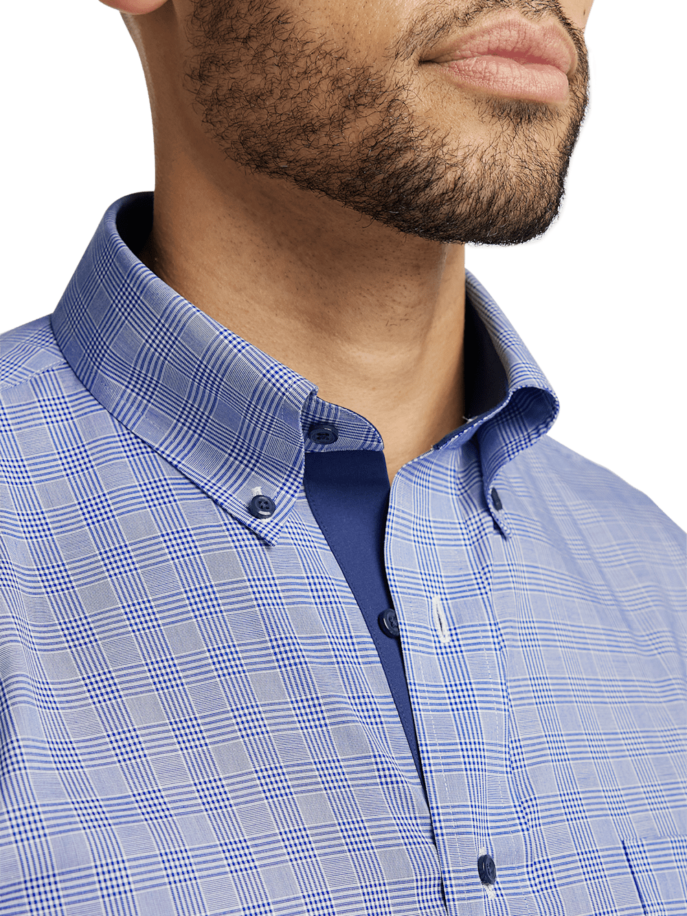 Alternate Image of Non-iron Cotton Plaid Dress Shirt With Contrast Trim-2