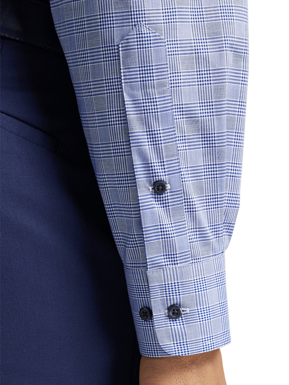 Alternate Image of Non-iron Cotton Plaid Dress Shirt With Contrast Trim-3