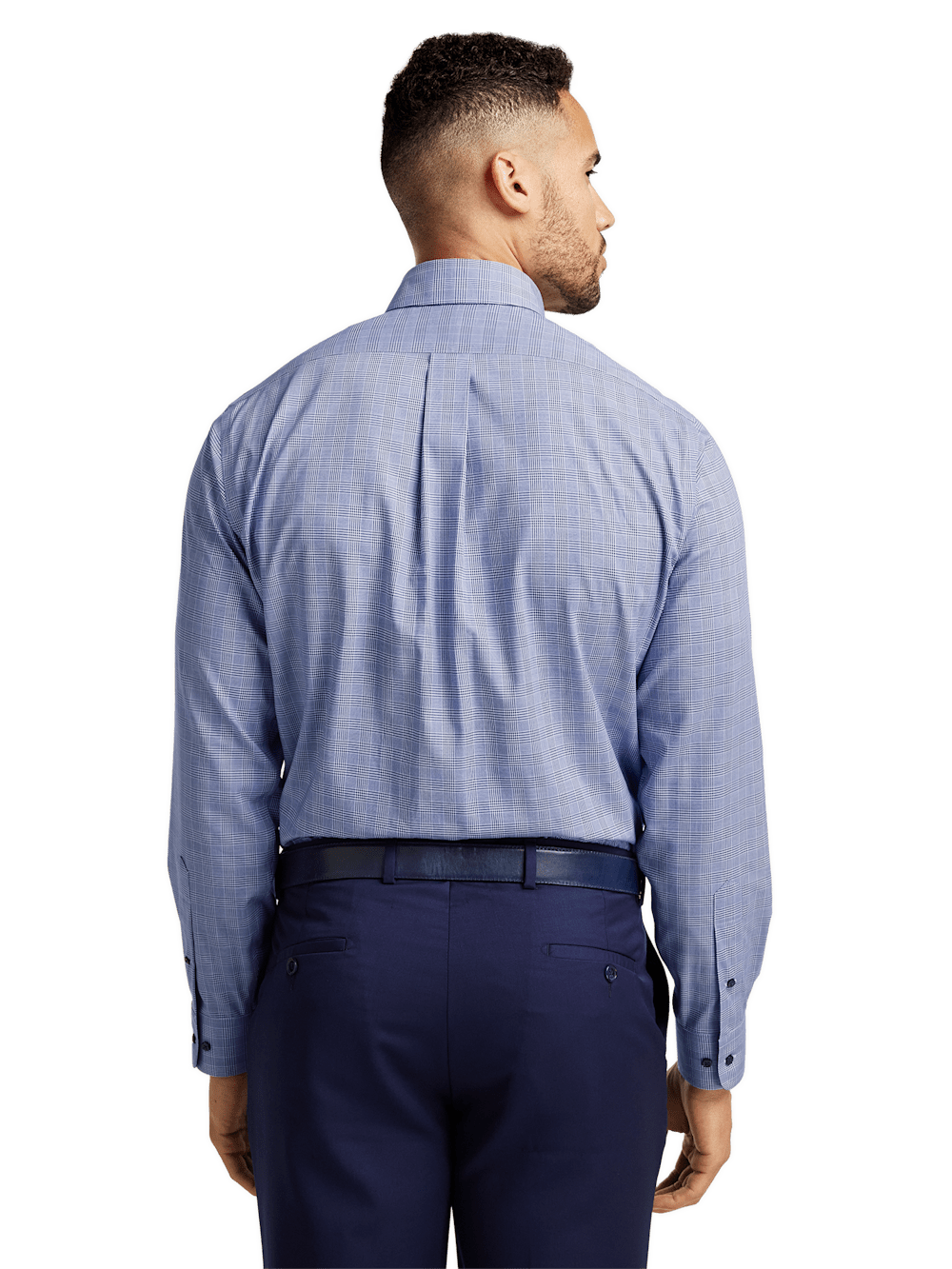 Alternate Image of Non-iron Cotton Plaid Dress Shirt With Contrast Trim-4