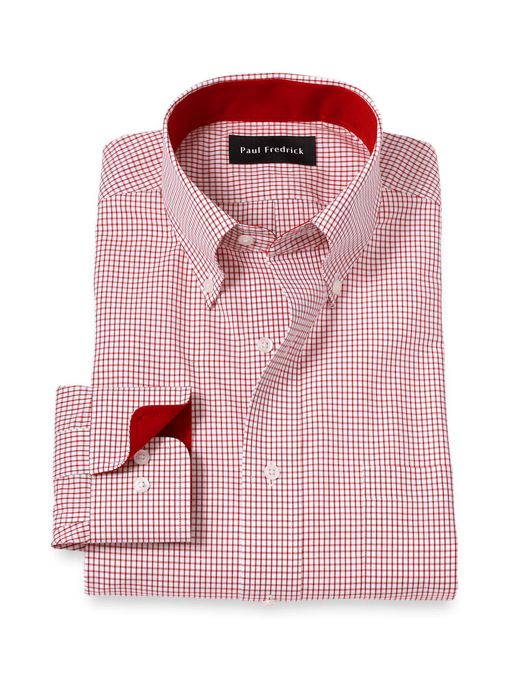 Product Image of Non-iron Cotton Check Dress Shirt With Contrast Trim-1
