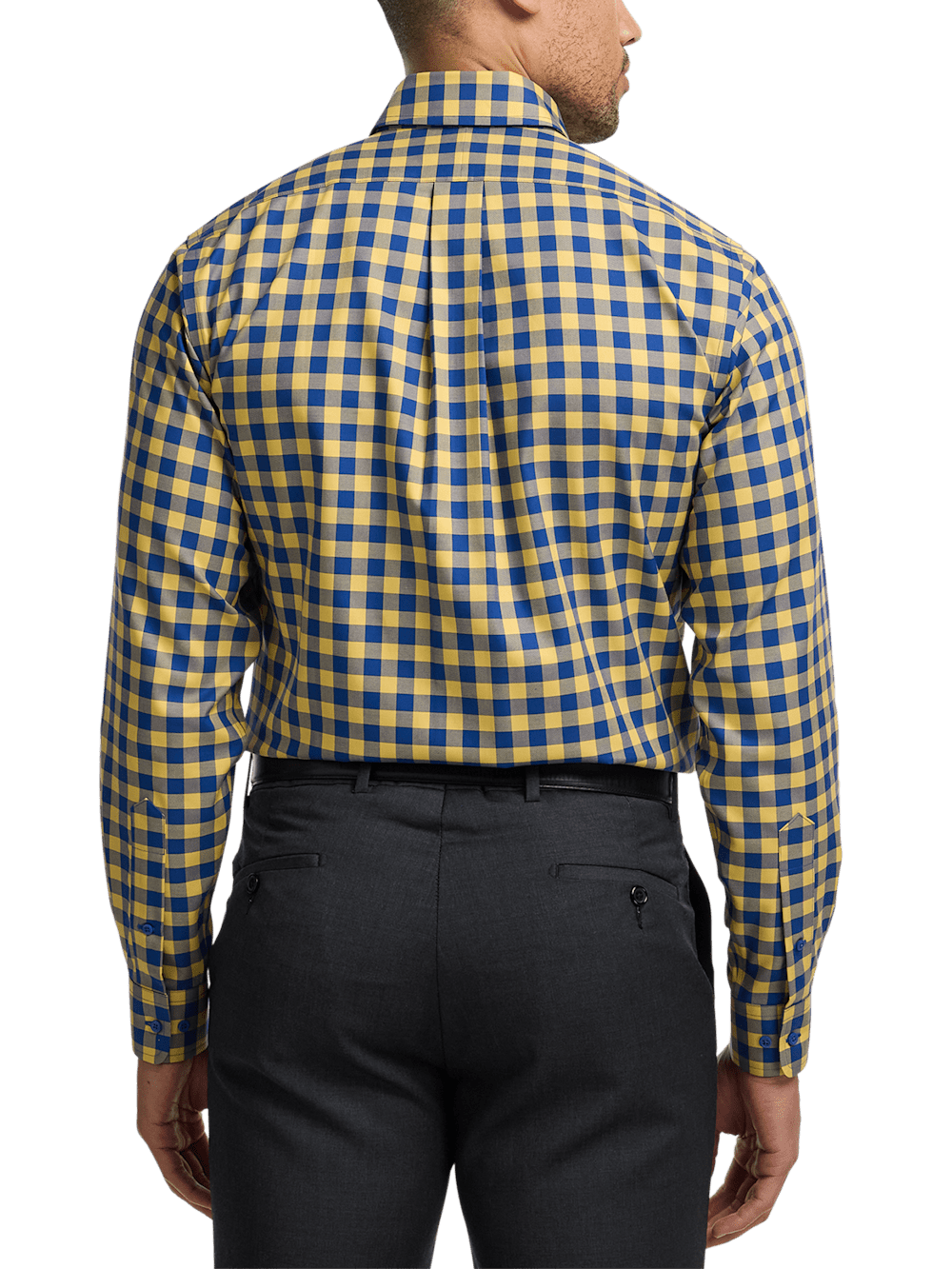 Alternate Image of Non-iron Cotton Gingham Dress Shirt With Contrast Trim-4