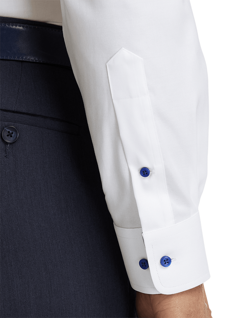 Alternate Image of Comfort Stretch Non-iron Solid Dress Shirt With Contrast Trim-3