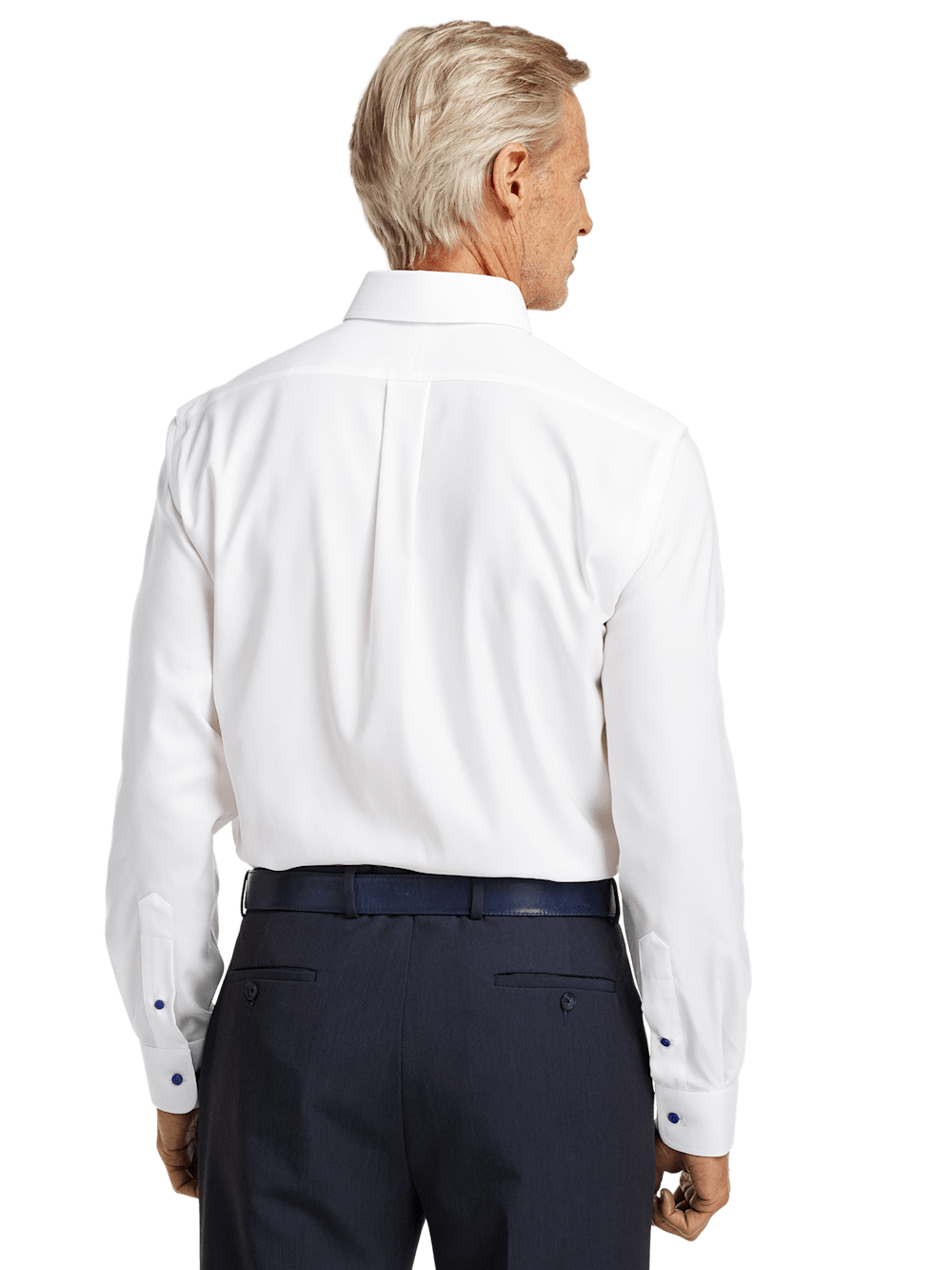 Alternate Image of Comfort Stretch Non-iron Solid Dress Shirt With Contrast Trim-4