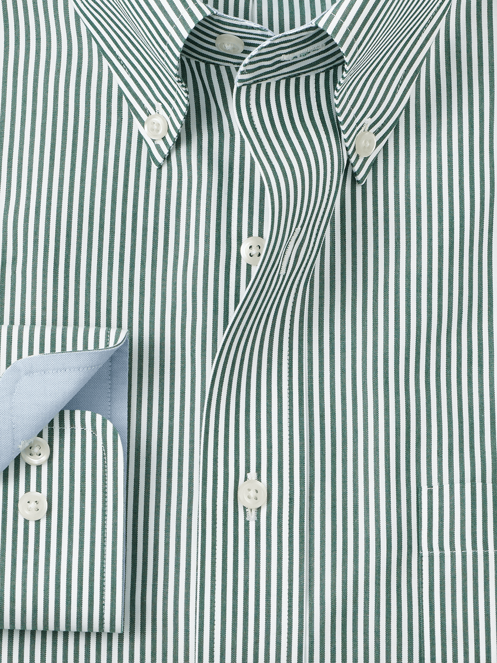Alternate Image of Non-iron Cotton Stripe Dress Shirt With Contrast Trim-1