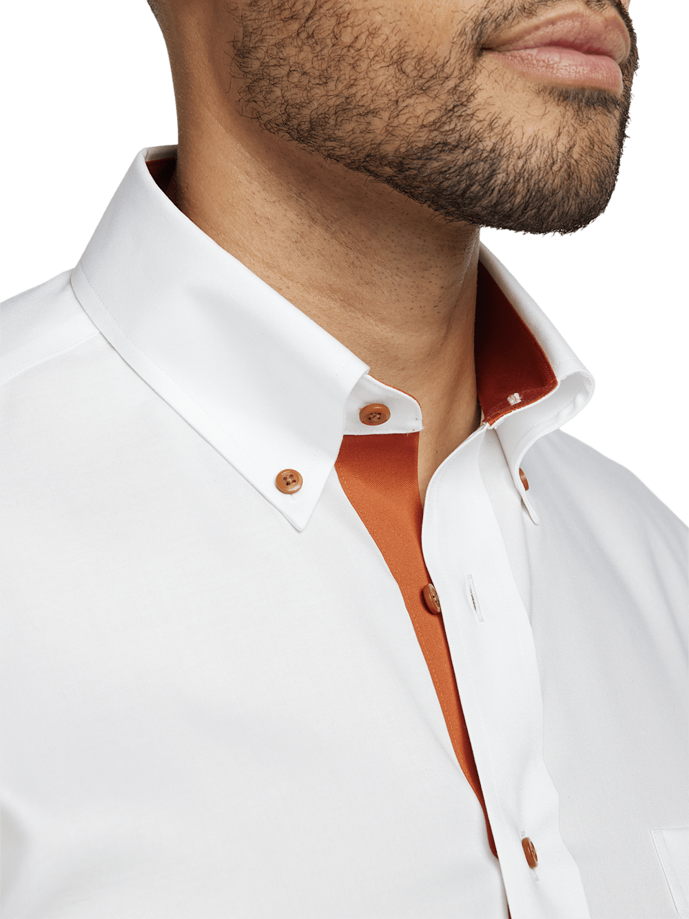 Alternate Image of Comfort Stretch Non-iron Solid Dress Shirt With Contrast Trim-2