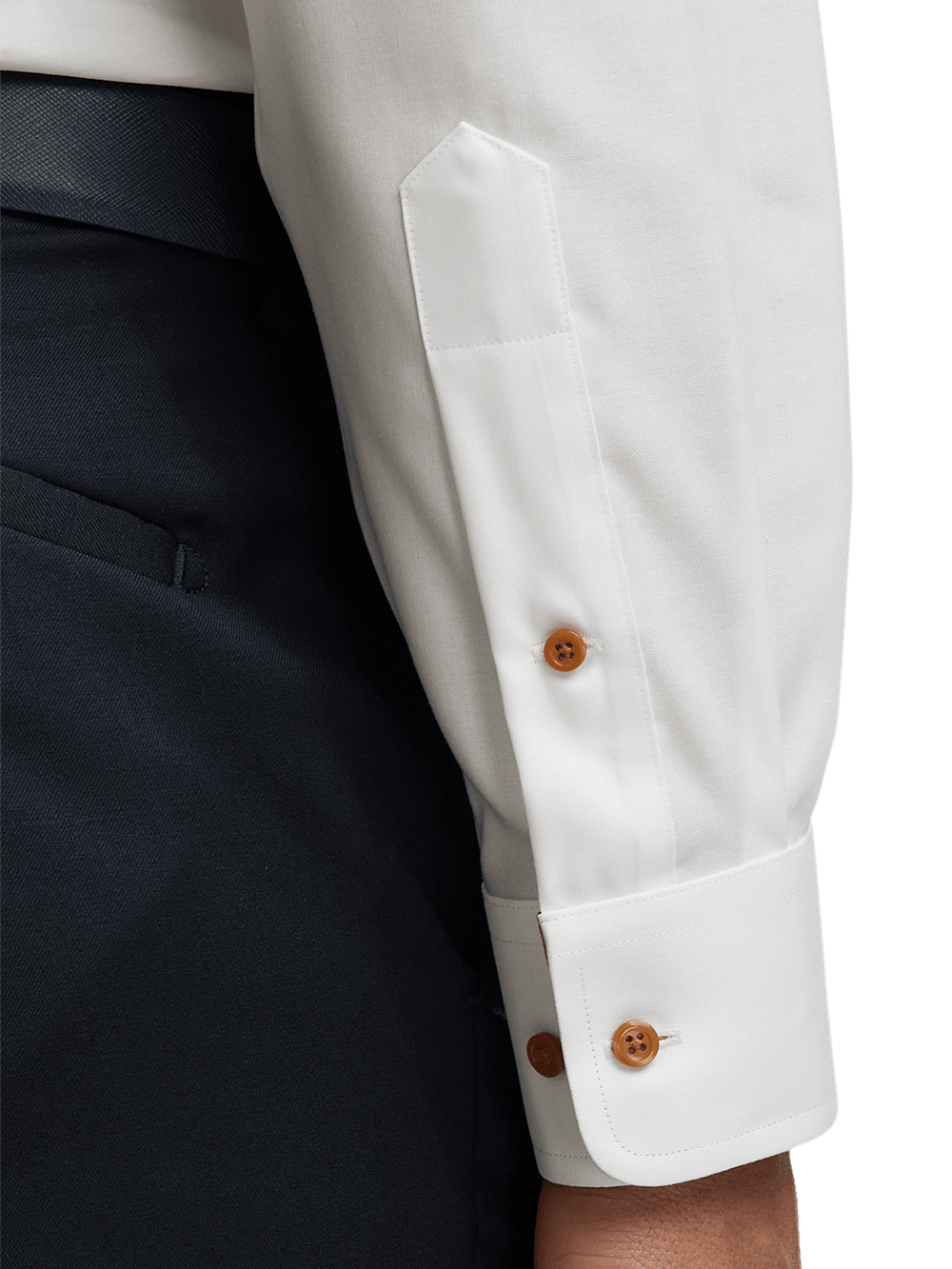 Alternate Image of Comfort Stretch Non-iron Solid Dress Shirt With Contrast Trim-3